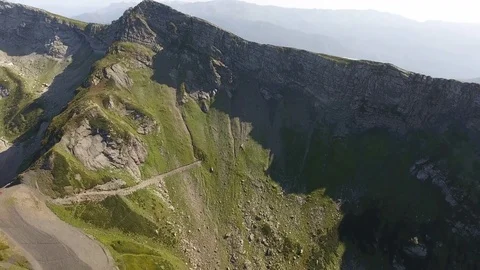 Aerial View. Flying over the mountain Aibga Krasnaya Polyana in Sochi. 動画素材 80250908
