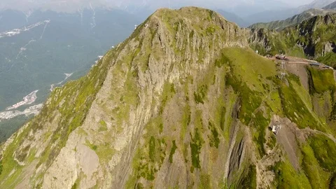 Aerial View. Flying over the mountain Aibga Krasnaya Polyana in Sochi. 動画素材 80251540