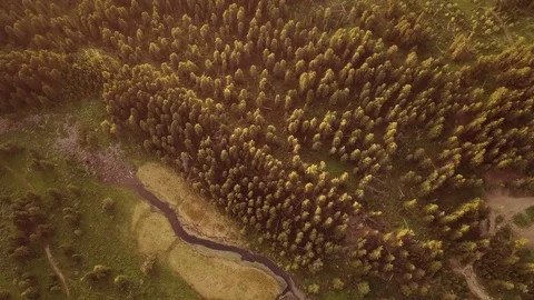 Aerial View. Flying over the Mountain Lake. Altai. Karakolsky Lakes Expedition Stock Footage 80296053