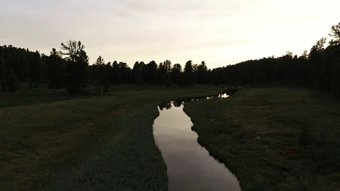 Aerial View. Flying over the Mountain Lake. Altai. Karakolsky Lakes Expedition Stock Footage 80564559