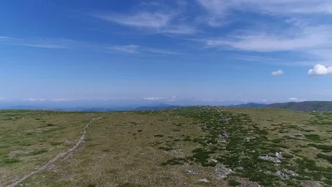 Aerial View. Flying over the Mountain Lake. Altai. Karakolsky Lakes Expedition Stock Footage 81081073