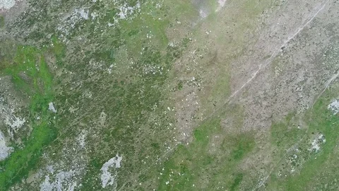 Aerial View. Flying over the Mountain Lake. Altai. Karakolsky Lakes Expedition Stock Footage 81343257