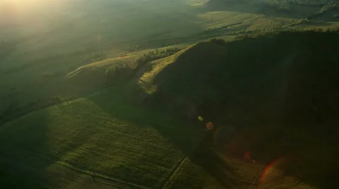 Aerial View. Flying over the Mountains and Forest Valley. Altai, Siberia. Stock Footage 34375048
