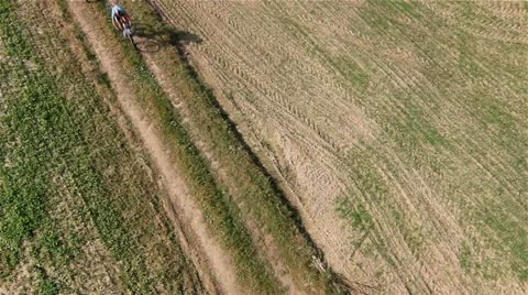 Aerial view flying over MTB marathon by HeliDog_Aerials Stock Footage 10922136
