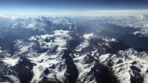 Aerial View Himalayan Mountains Nepal View Stock Footage Video