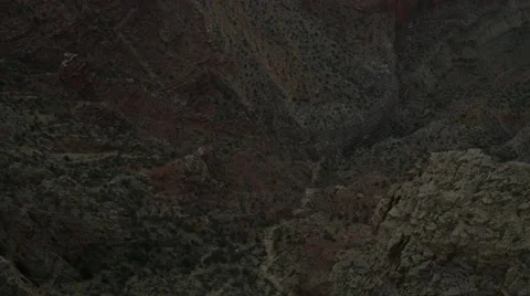 Aerial view: flying over trees and rocks in Grand Canyon, Arizona Stock Footage 46802961