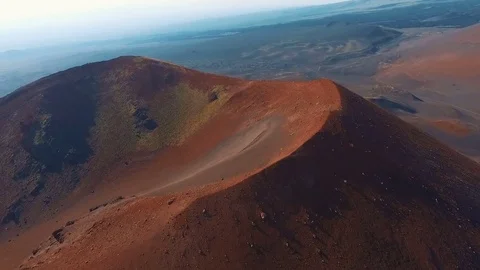 Aerial View. Flying over the volcano red. Kamchatka Stock Footage 73103254
