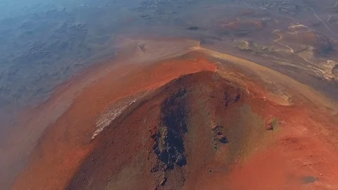 Aerial View. Flying over the volcano red. Kamchatka Stock Footage 73103340