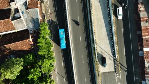Aerial View of Flyover or Overpass in Yogyakarta City, Indonesia Stock Footage 242391601