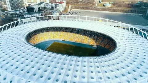 Aerial view of football stadium Stock Footage 112151053