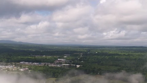 Aerial View of Forest with Clouds Stock Footage 95567055