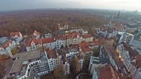 Aerial view of forest Eilenriede in List Hanover Hannover Germany 動画素材 92616417
