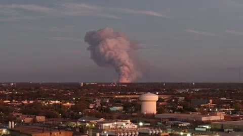Aerial View of Forest Fire Smoke in New Jersey from 5 Miles Away Stock Footage 294878830