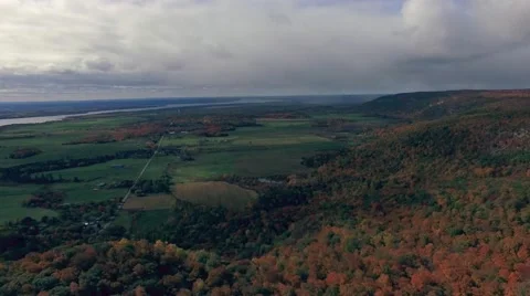 Aerial view of forest Park in fall with beautiful colours Stock Footage 56206347