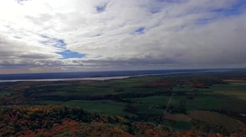 Aerial view of forest Park in fall autumn with beautiful colours. Stock Footage 56206842