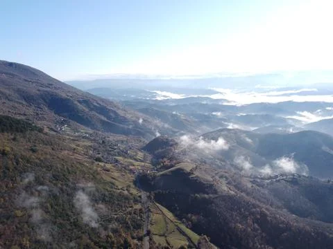 Aerial view of the forest Stock Photos