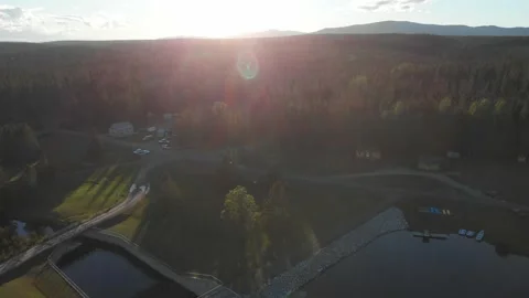 Aerial view of forest in Quebec Stock Footage 143169137