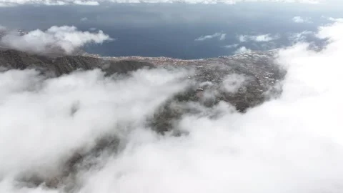 Aerial view of forest surrounding El Teide National Park, Tenerife, Canary Stock Footage 301712535