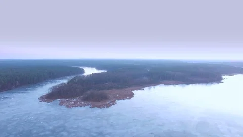 Aerial view in the forest. Taiga Stock Footage 73801196