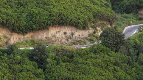 Aerial view of forested mountain landscape Stock Footage 336466071