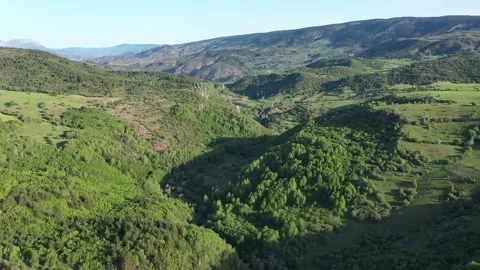 Aerial view of forests and mountains Stock Footage 294167388