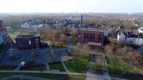 Aerial view of former coal mining facility in Germany 스톡 동영상 85424456