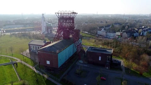 Aerial view of former coal mining facility in Germany 스톡 동영상 85425353