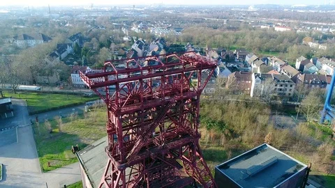 Aerial view of former coal mining facility in Germany 스톡 동영상 85437040