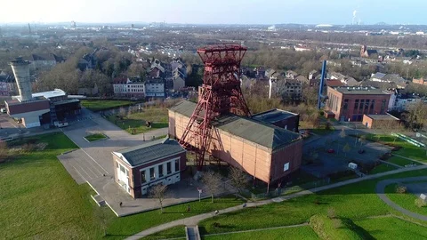Aerial view of former coal mining facility in Germany 스톡 동영상 85438747