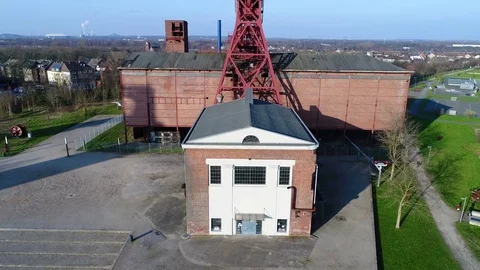 Aerial view of former coal mining facility in Germany 스톡 동영상 85439627