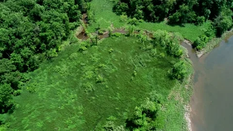 Aerial View of the former site of Point Breeze, the estate of Joseph Bonaparte Stock Footage 133857795