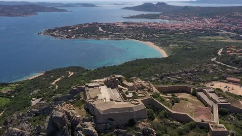 Aerial view of Fortezza di Monte Altura Stock Footage 119282804