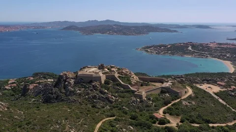 Aerial view of Fortezza di Monte Altura Stock Footage 119282989