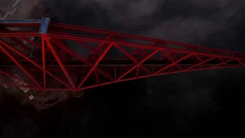 Aerial View of Forth Rail Bridge, Scotland Stock Footage 172544011