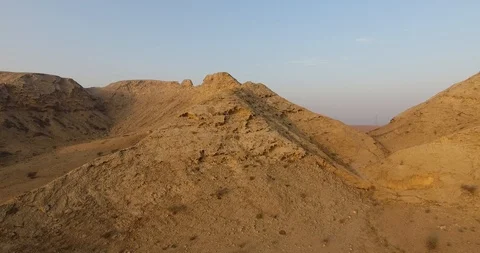 Aerial View of Fossil Rock Mountain in UAE Stock Footage 89673053