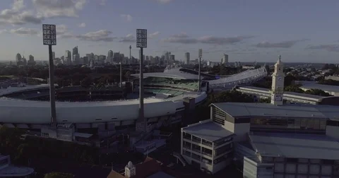 Aerial view of Fox Studios Clock Tower. Sydney Australia. Stock Footage 78480000