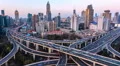 Aerial view of freeway, busy city rush hour heavy traffic jam highway 4k or 4k+ Resolution