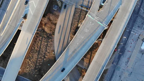 Aerial view of freeway Stock Footage 89630093