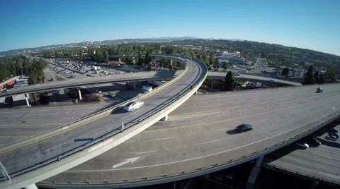 Aerial view of freeway traffic Stock Footage 50122136