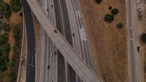 Aerial view of freeway traffic Stock-Footage 165465692