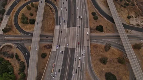 Aerial view of freeway traffic Stock-Footage 165466027