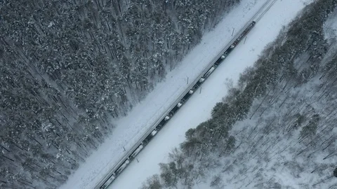 Aerial view of the freight train, carrying tank cars with oil and cargo Video stock 126361655