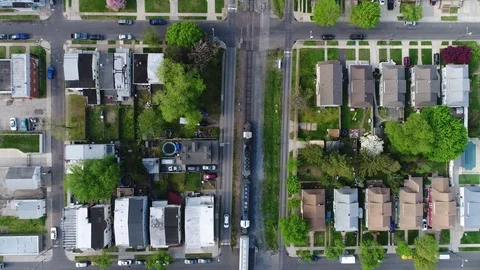 Aerial View of Freight Train Stock Footage 74780351