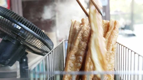 Aerial view of fried bread stick Stock Footage 165220001