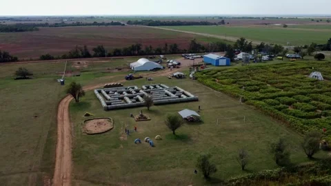 Aerial view of the fun Daze in a Maze Stock Footage 246005737