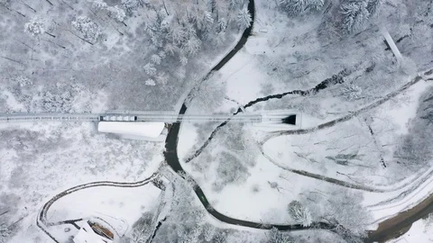 Aerial View of Funicular Railway Cable Car Go Into Tunnel in Innsbruck Stock Footage 102158391