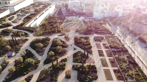 Aerial view of futuristic structure Stock Footage 150522933