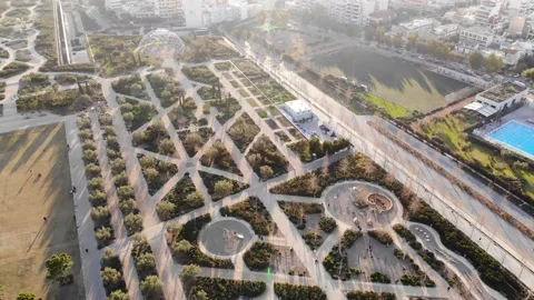Aerial view of futuristic structure Stock Footage 150705586