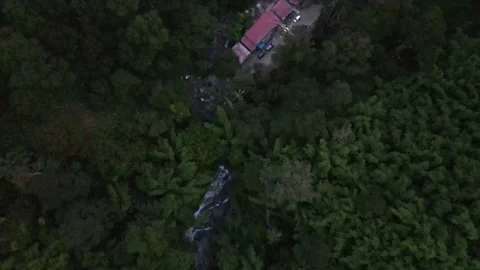 Aerial view Gabai River, Forest and Waterfall in Selangor Stock Footage 148334993