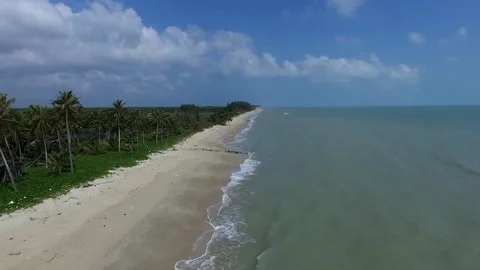 Aerial view of Garbage on the beach Stock Footage 126074380